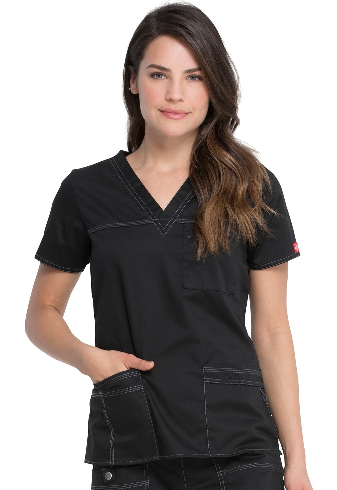 Clearance Flex V-Neck Women Scrub Top by MOBB