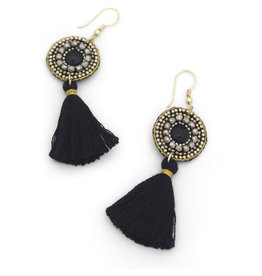 Sasha Association for Crafts Producers Black Tassel Earrings