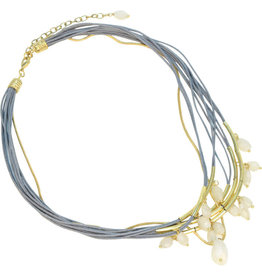 India White Glass Multi-strand Necklace