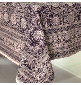 India Tablecloth 60"x90" Black Kalamkari