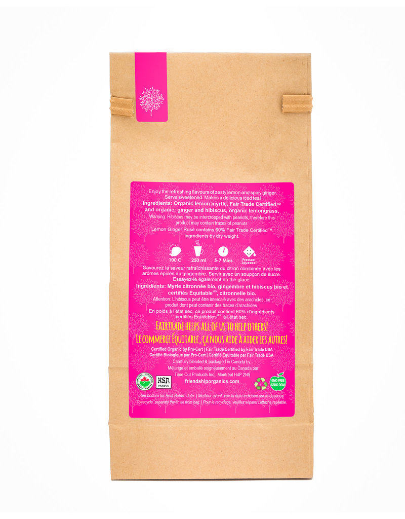 India Organic Lemon Ginger Rose Friendship Tea Twinpack