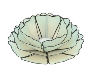 Saffy Handicrafts In Bloom Capiz Votive - Turquoise