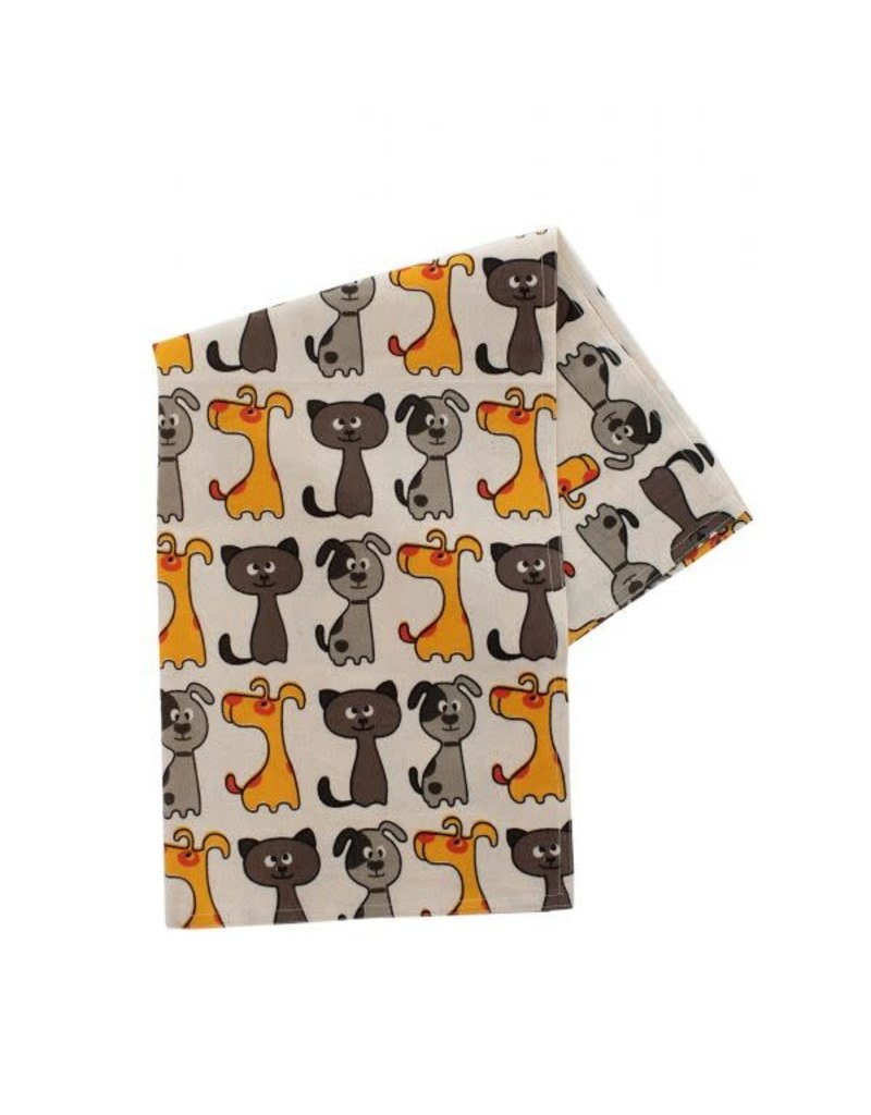 India Cats and Dogs Tea Towel