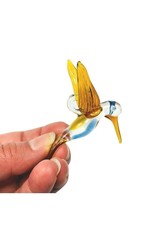 Egypt Glass Hummingbird Posing Yellow & Blue