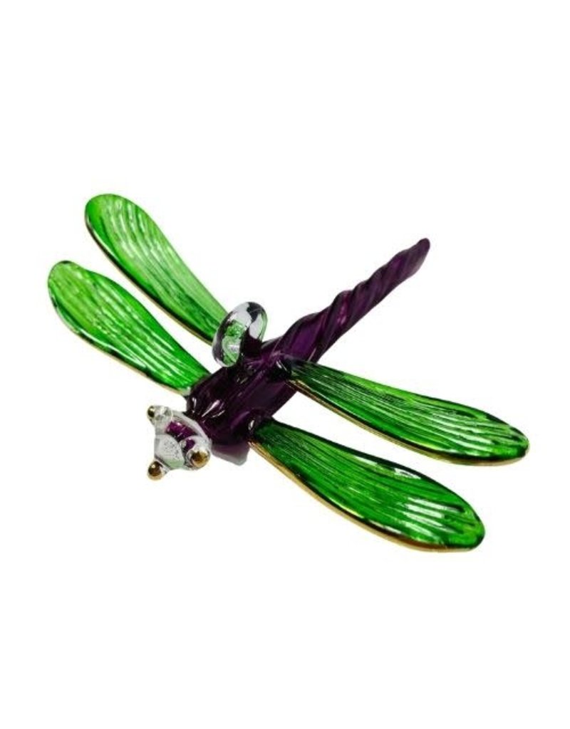 Egypt Glass Dragonfly Green & Purple