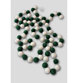 Nepal Felt Ball Garland 10' Green