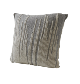 Grey Ikat Cushion Wool and Banana Fibre