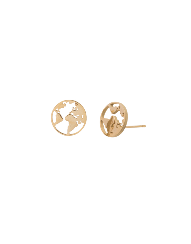 China Gold World Stud Earrings
