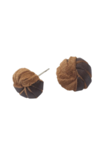 India Leather Knot Stud Earrings