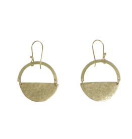 Kenya Half Moon Brass Earrings