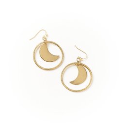 India Diya Moon Earrings