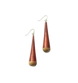 India Wood Cone Earrings