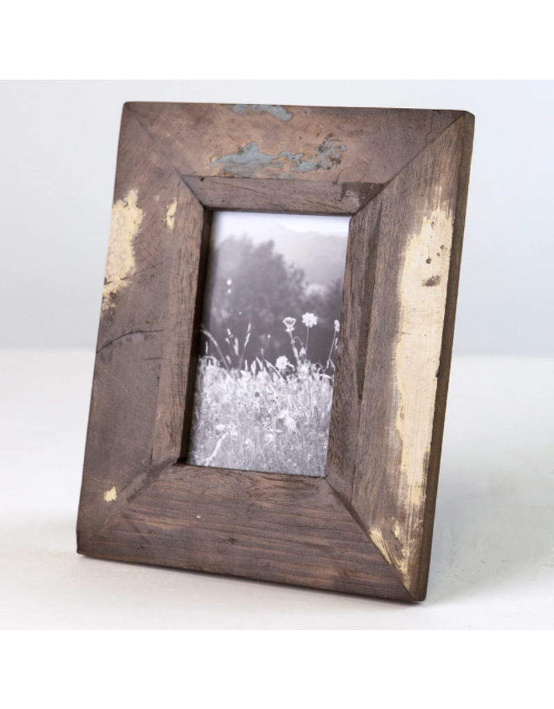 India Reclaimed Wood Picture Frame 4"x6"