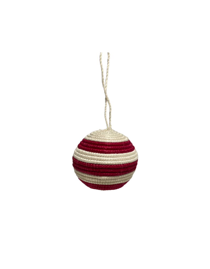 Rwanda Striped Woven Ball Ornament