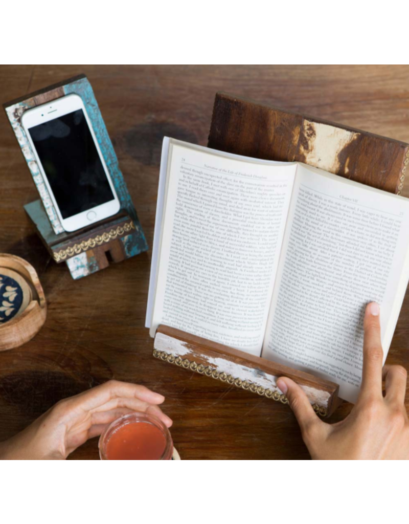 India Tablet and Book Stand Reclaimed Wood