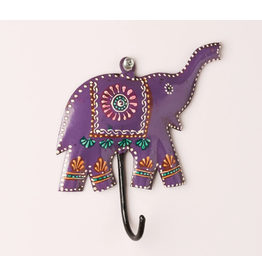 India Bright Painted Elephant Hook