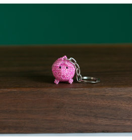 Guatemala Beaded Flying Pig Keychain