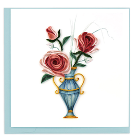 Vietnam Victorian Rose Bouquet Quilling Card