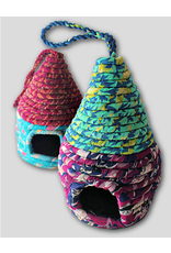 Nepal Recycled Sari Coiled Birdhouse