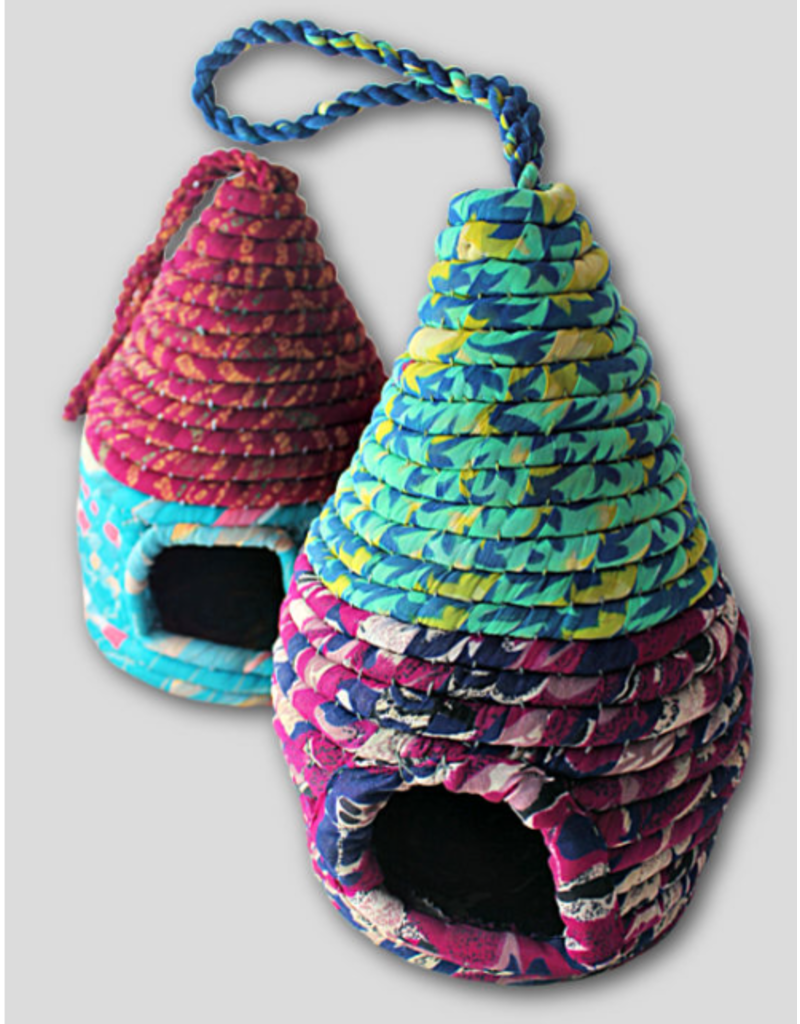 Nepal Recycled Sari Coiled Birdhouse