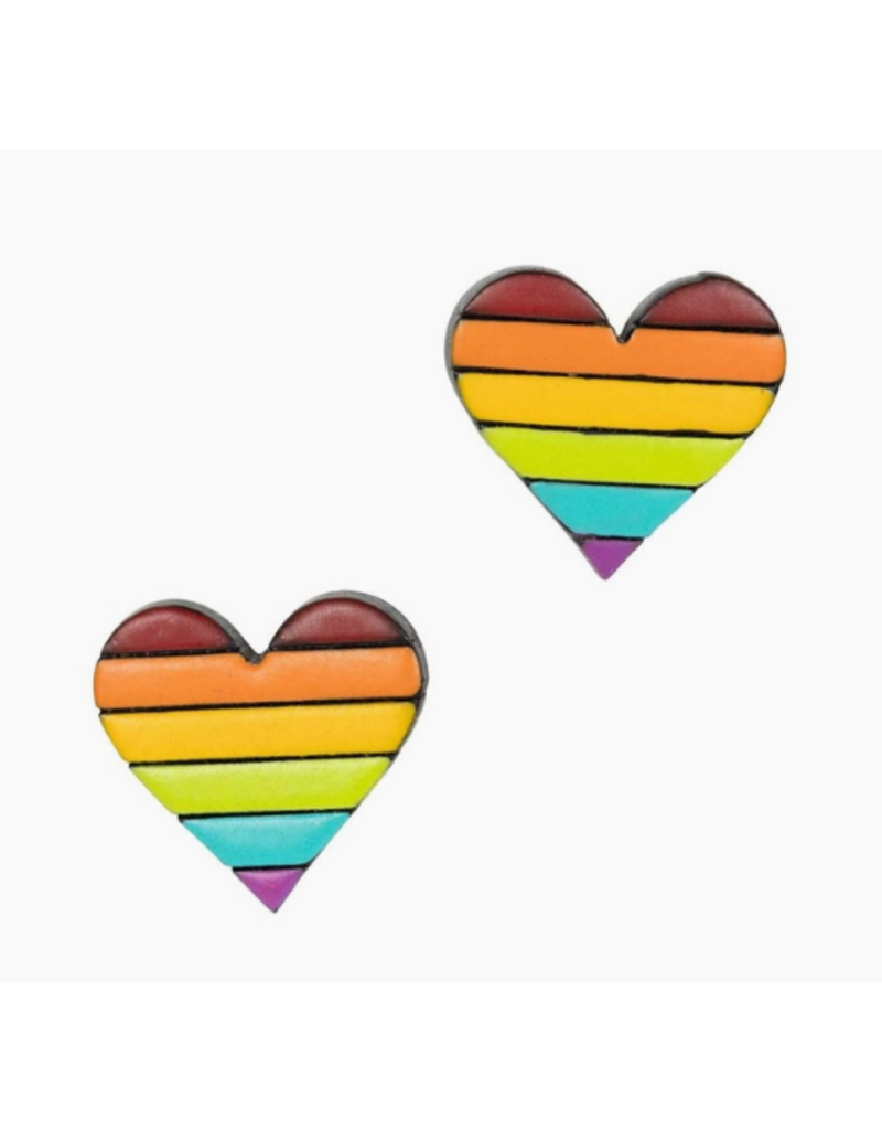 Colombia Rainbow Heart Gourd Earrings
