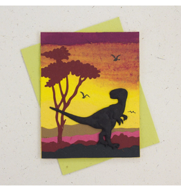 Sri Lanka T-Rex Yellow Greeting Card