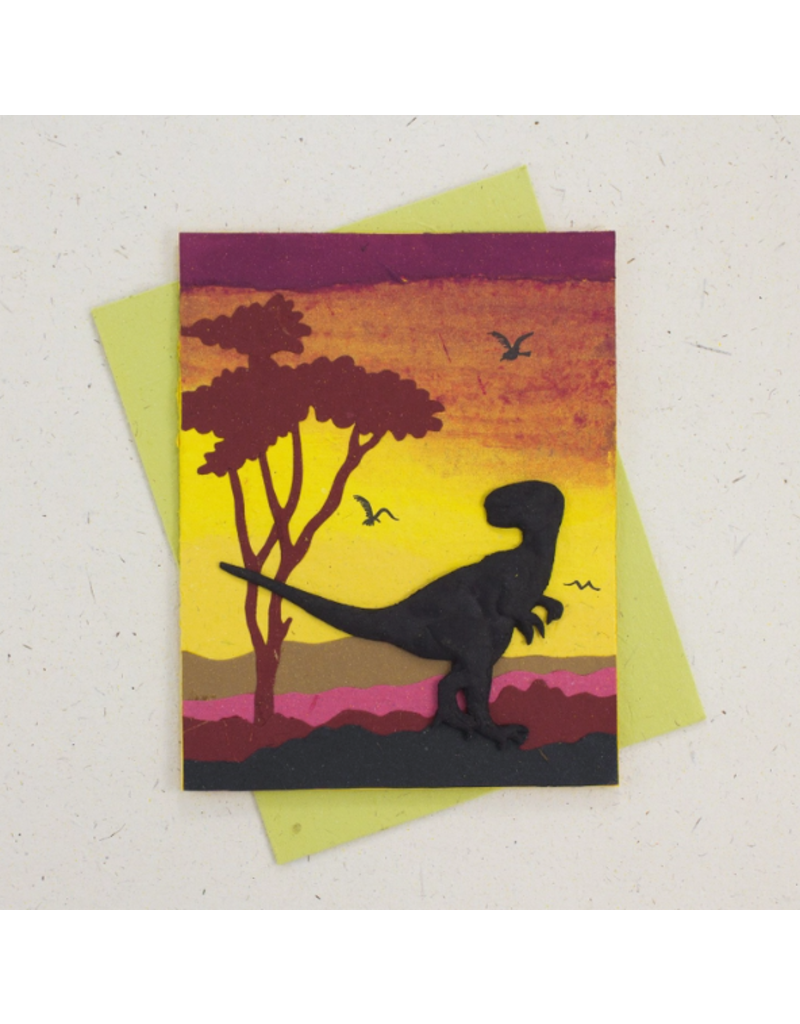 Sri Lanka T-Rex Yellow Greeting Card
