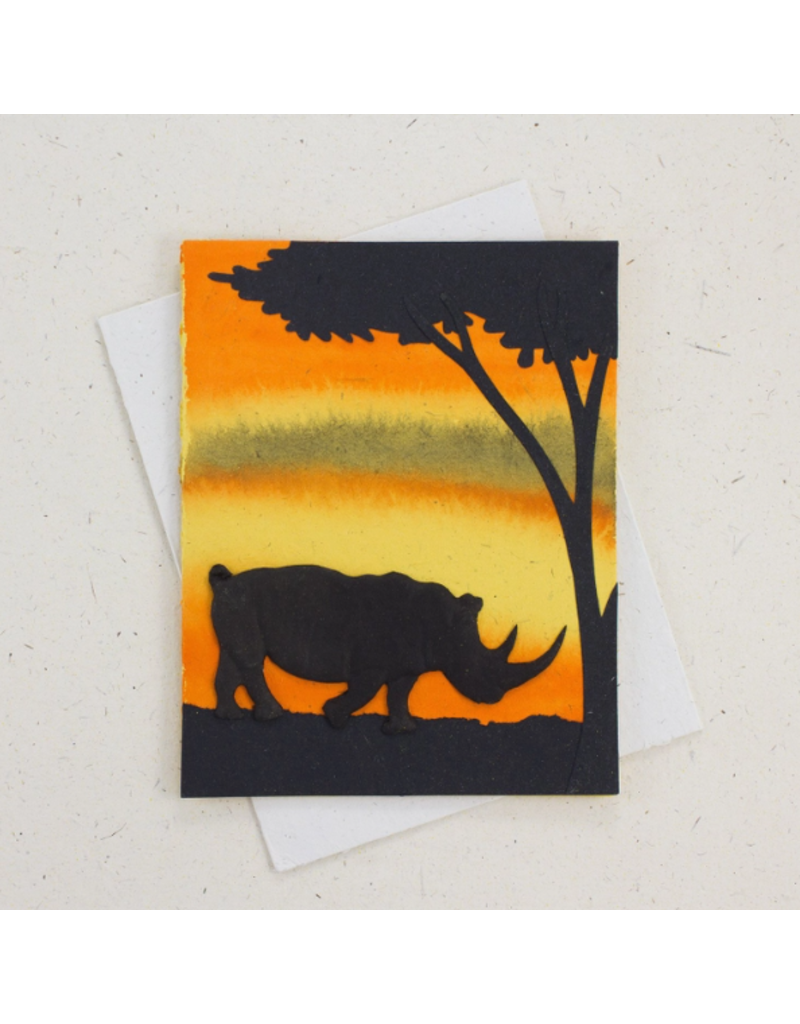 Sri Lanka Rhino Yellow Greeting Card