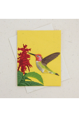 Sri Lanka Hummingbird Yellow Greeting Card