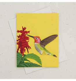 Sri Lanka Hummingbird Yellow Greeting Card