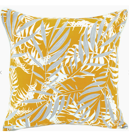 Indonesia Cushion Cover Palm Tumeric Faun 18"