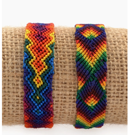 Guatemala Wide Silk Rainbow Friendship Bracelet