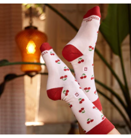 India Socks that Support Self Checks Cherries