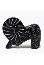 Kenya Kisii Soapstone Lion in Black