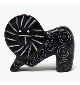 Kenya Kisii Soapstone Lion in Black