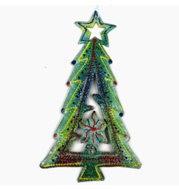Haiti Tree w Cutout Star 5"x3" Ornament