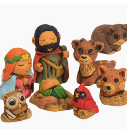 Peru Woodsy Petite Nativity set of 9 at 1"