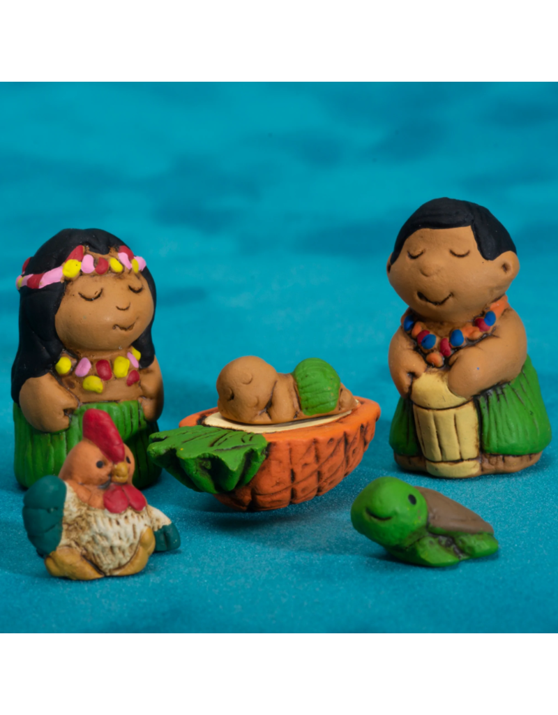 Peru Hawaiian Petite Nativity set of 6 at 1"