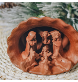 Guatemala Large Terracotta Shell Nativity