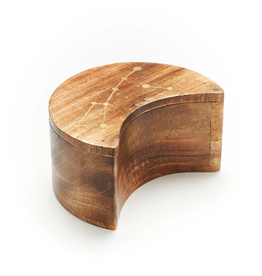 India Jyotisha Crescent Wood Pivot Box