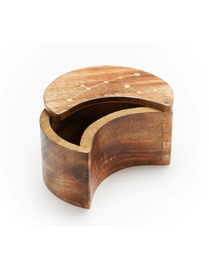 India Jyotisha Crescent Wood Pivot Box