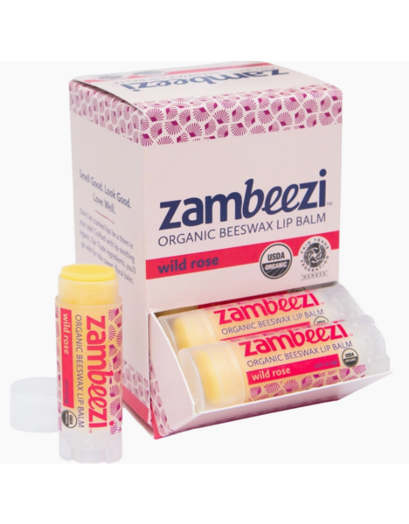 Zambia Zambeezi Organic Lip Balm Wild Rose