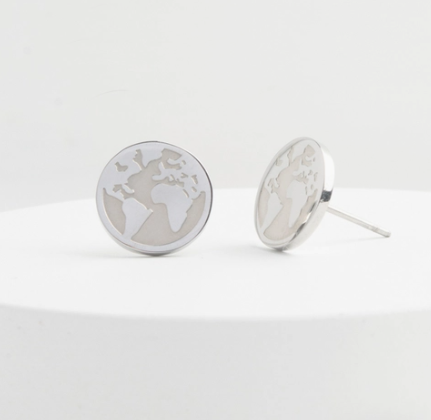 Unity Globe Earrings Silver