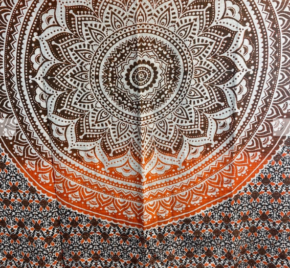 Orange Mandala Throw Villages Calgary