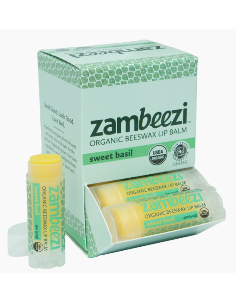 Zambia Zambeezi Organic Lip Balm Sweet Basil