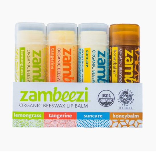Zambeezi Organic Lip Balm Variety 4pack Villages Calgary