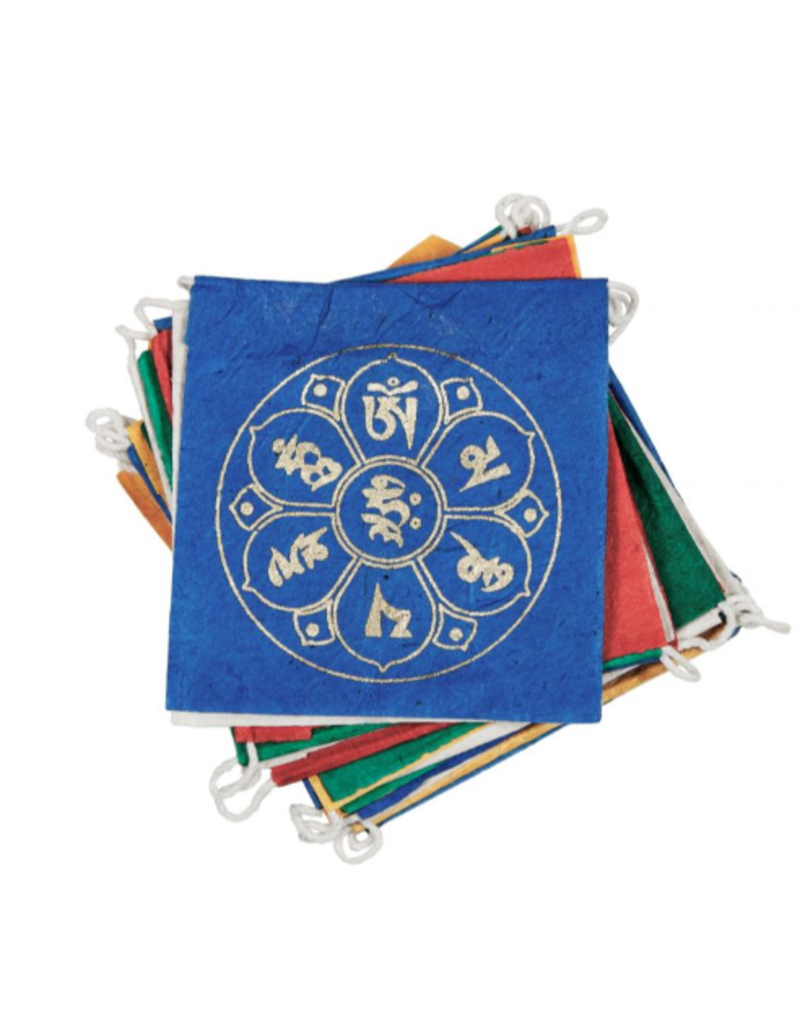 Nepal Paper Prayer Flags Om Lotus 8'