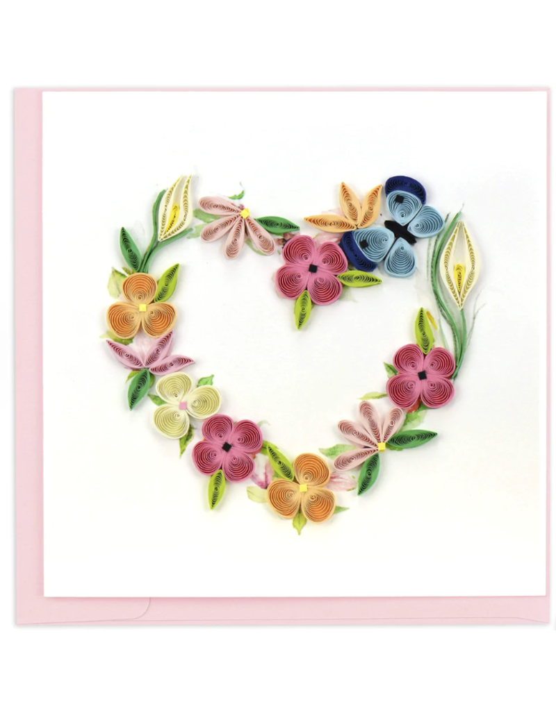 Vietnam Floral Heart Wreath Card