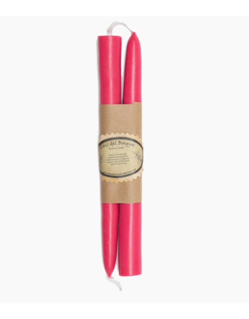 Guatemala Set of 2 Myrtle Wax Taper Candles (Pink)
