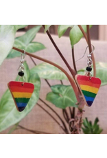 El Salvador Jaragua Coconut Tri Rainbow Earrings